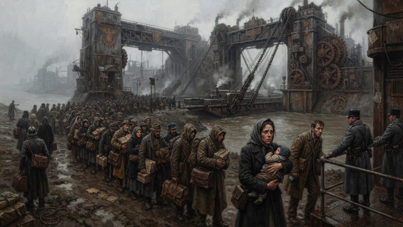 Mass Denial — Mass Denial, rendered as oil-painting.