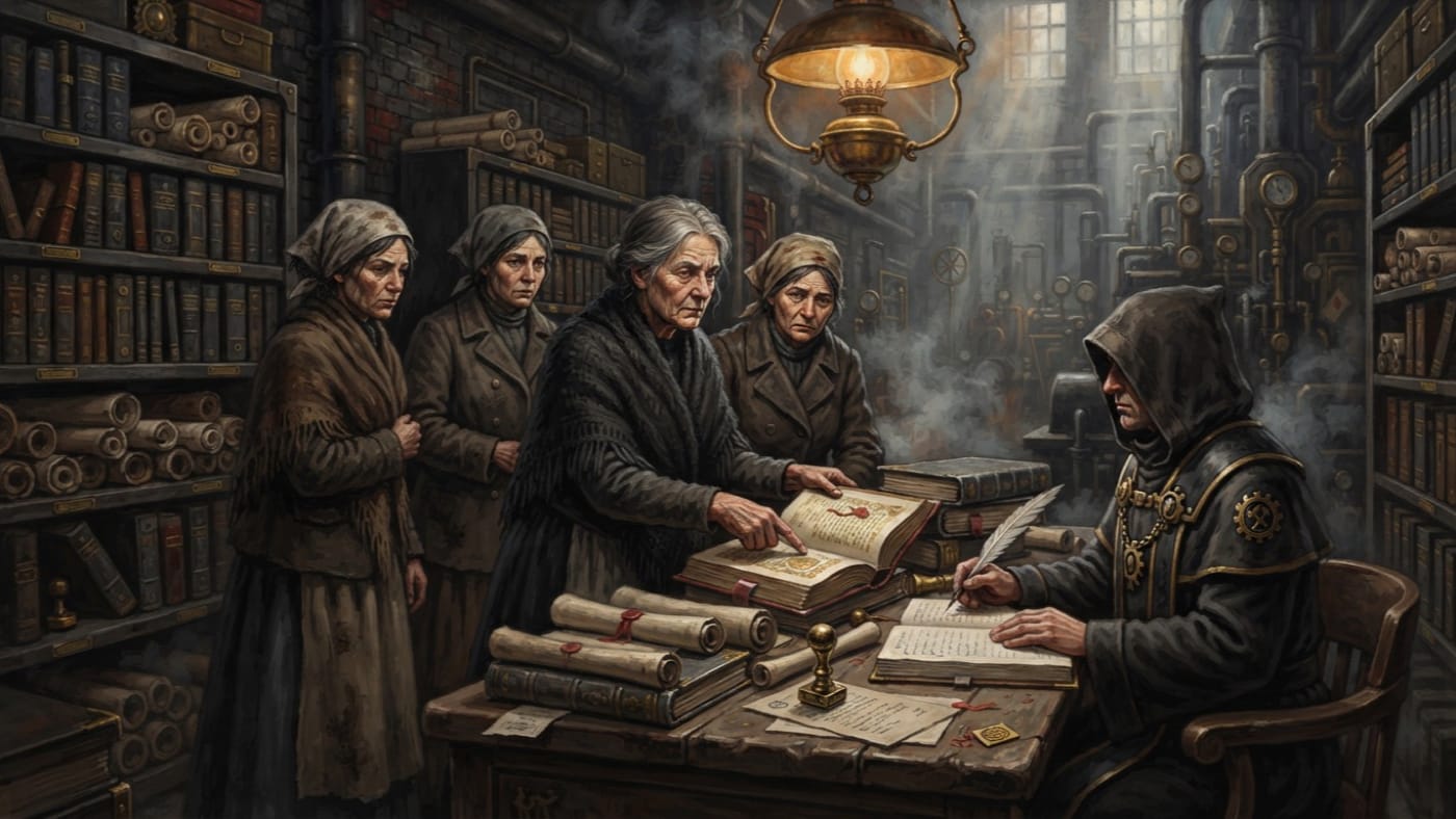 Mechanics' Widows' Cooperative — Mechanics' Widows' Cooperative, rendered as oil-painting.