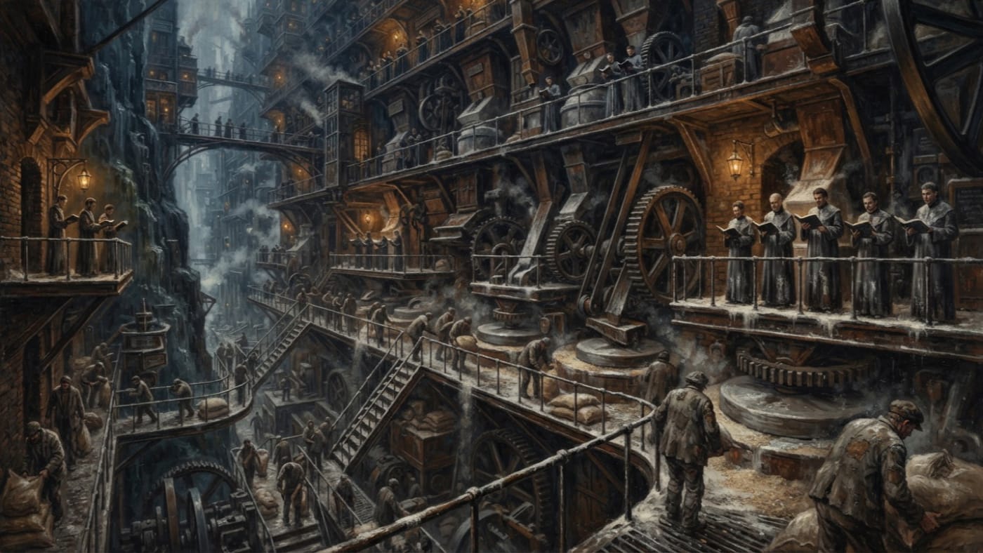 Mill-Crown Terraces — Mill-Crown Terraces, rendered as oil-painting.