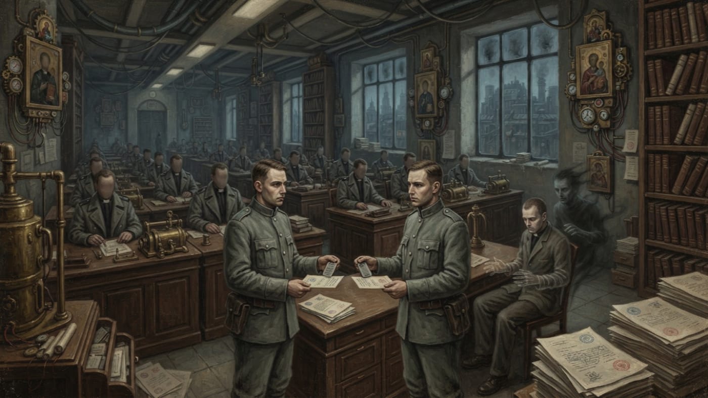Mimetic Theft — Mimetic Theft, rendered as oil-painting.