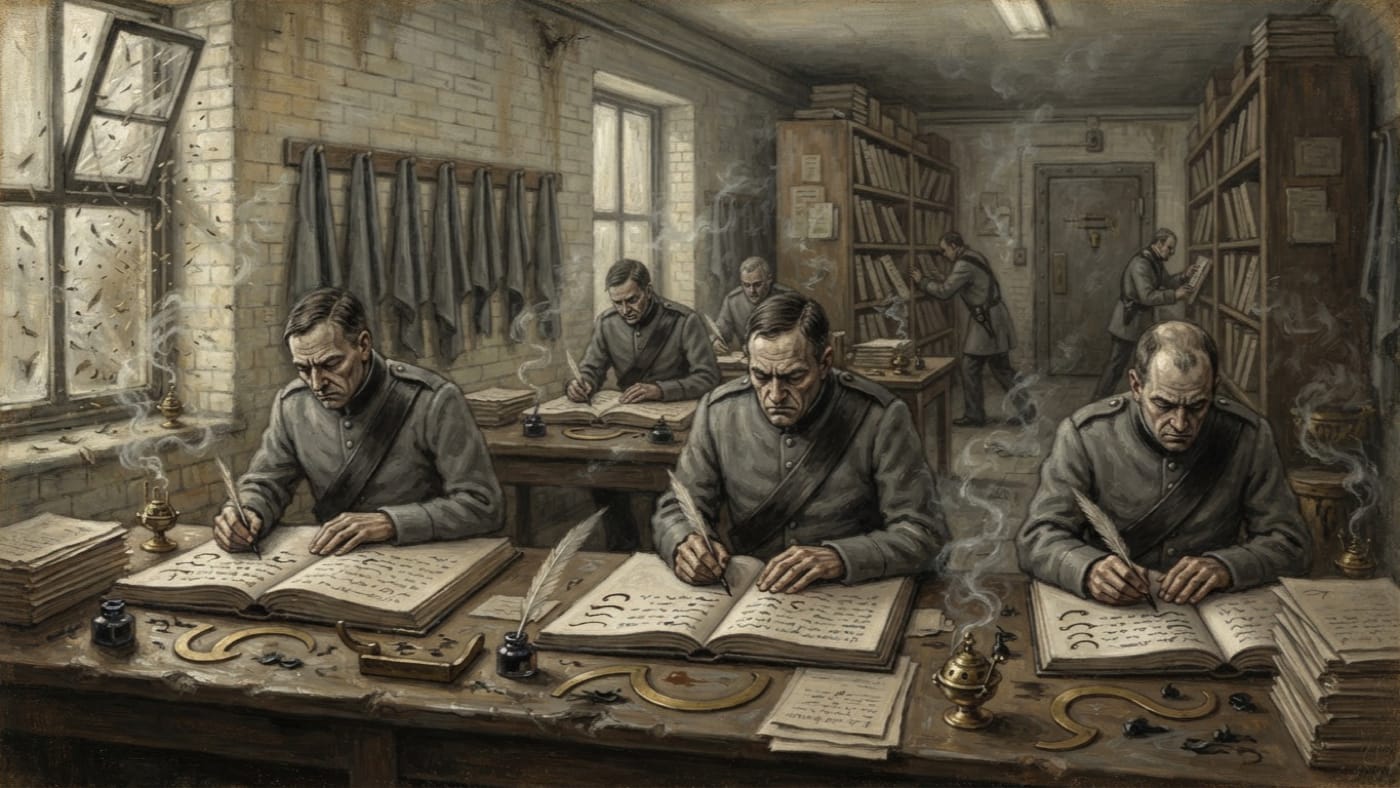 Mirth Office Row — Mirth Office Row, rendered as oil-painting.