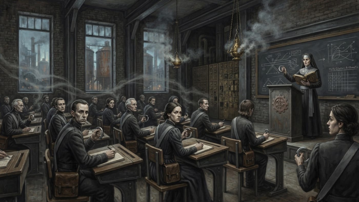 Mirth Office Schoolhouse — Mirth Office Schoolhouse, rendered as oil-painting.