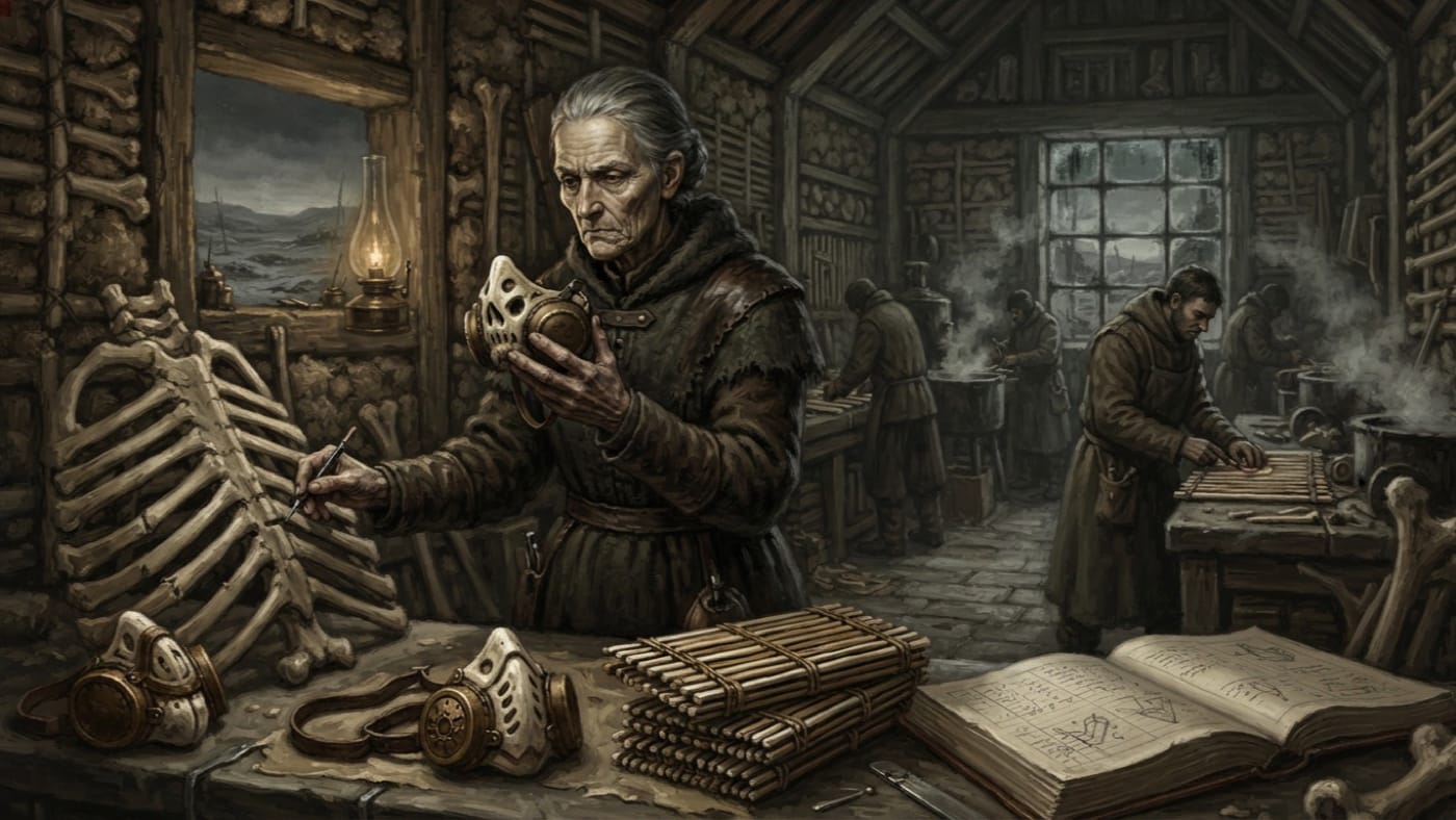 Mother Pellis of the Split Rib — Mother Pellis of the Split Rib, rendered as oil-painting.