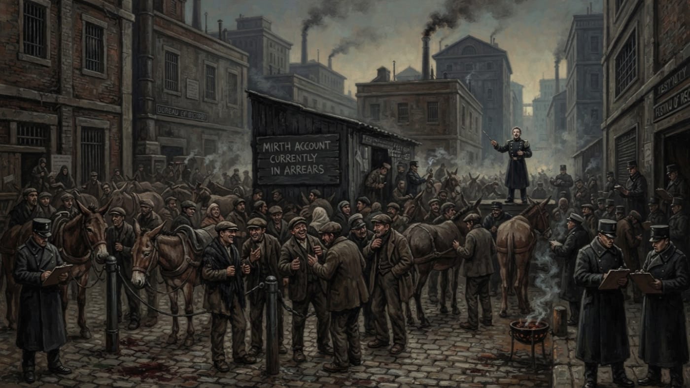 Mule Market — Mule Market, rendered as oil-painting.