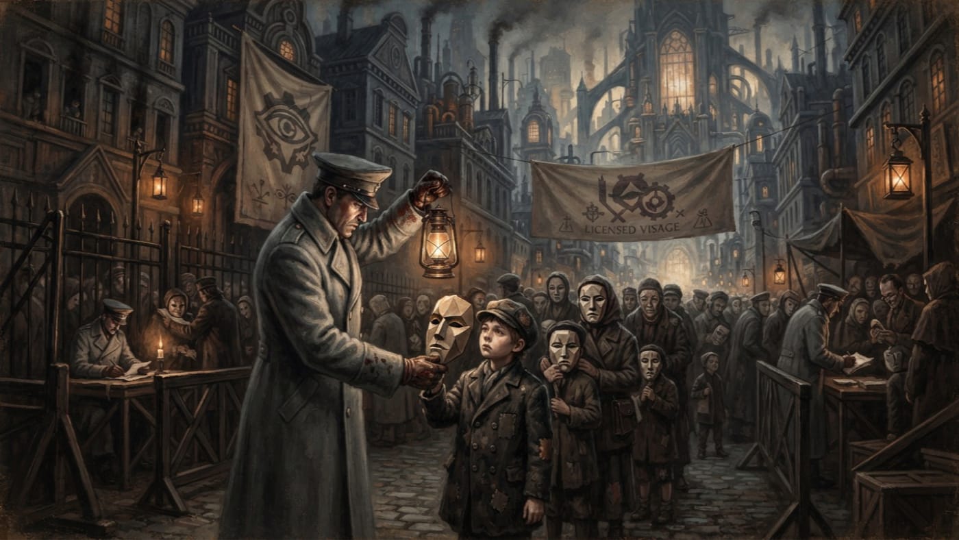 Night of Masks — Night of Masks, rendered as oil-painting.