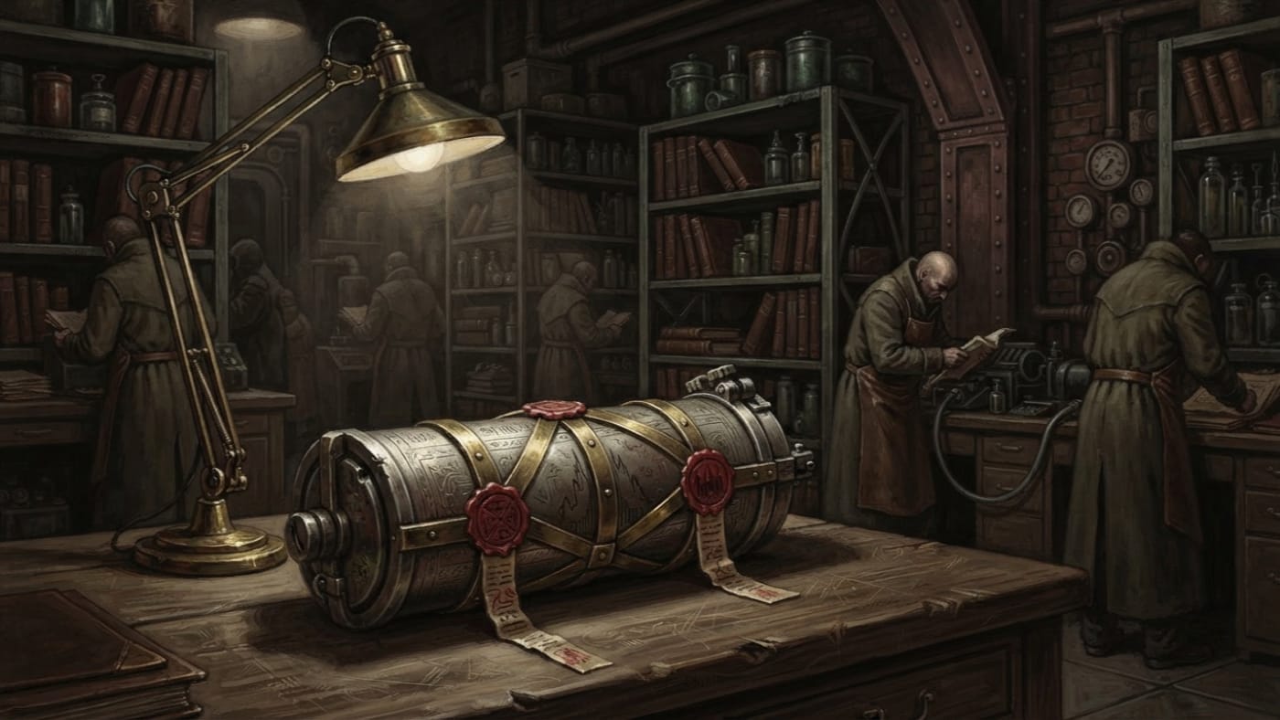 Night-Syllable Cylinder — Night-Syllable Cylinder, rendered as oil-painting.