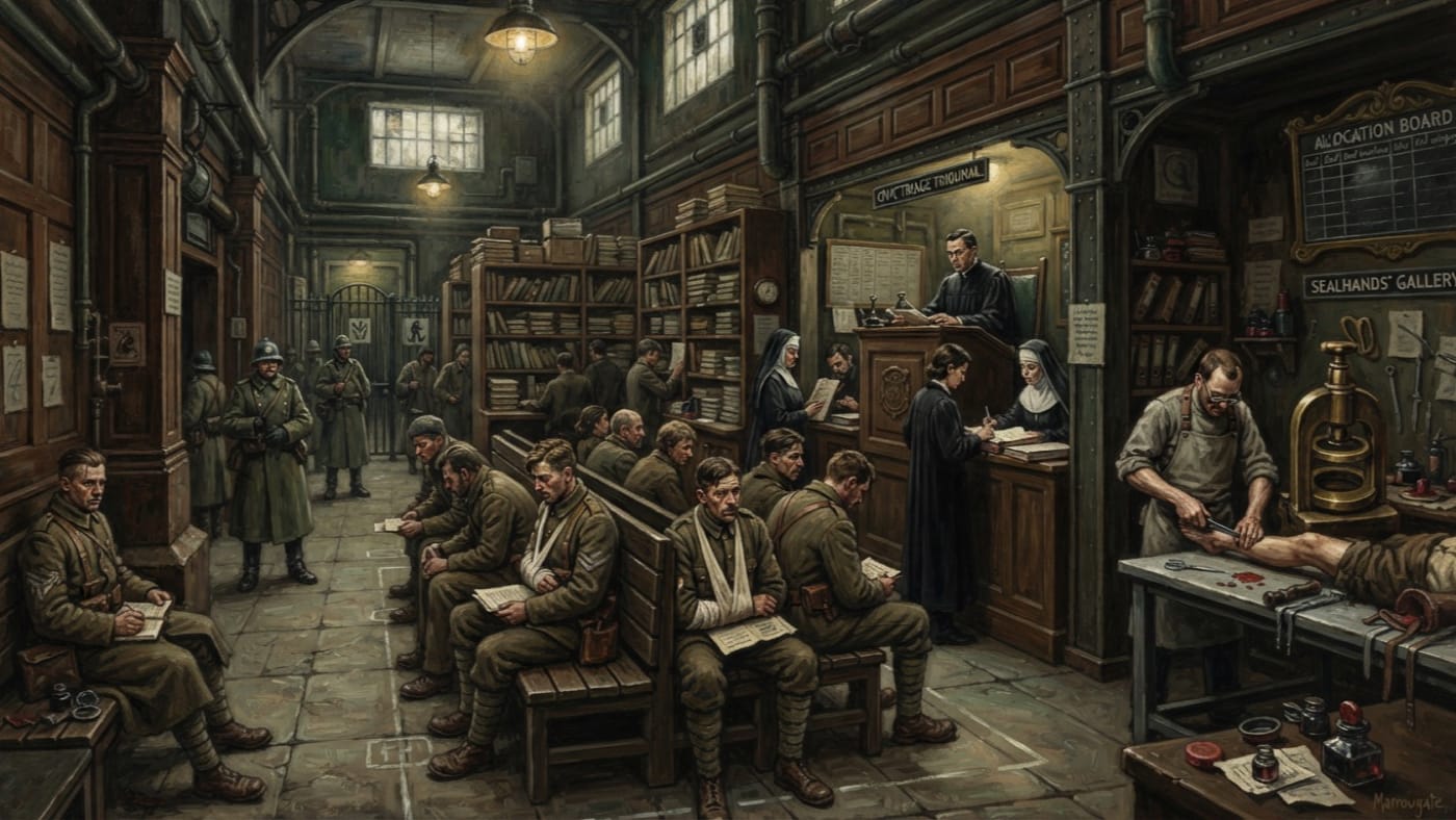 Notary Row — Notary Row, rendered as oil-painting.
