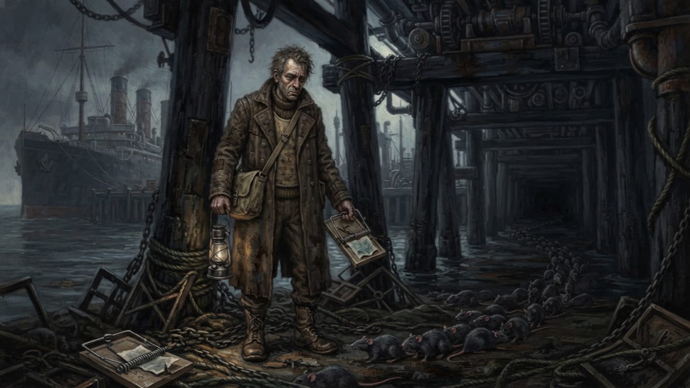Ollo the rat-catcher — Ollo the rat-catcher, rendered as oil-painting.