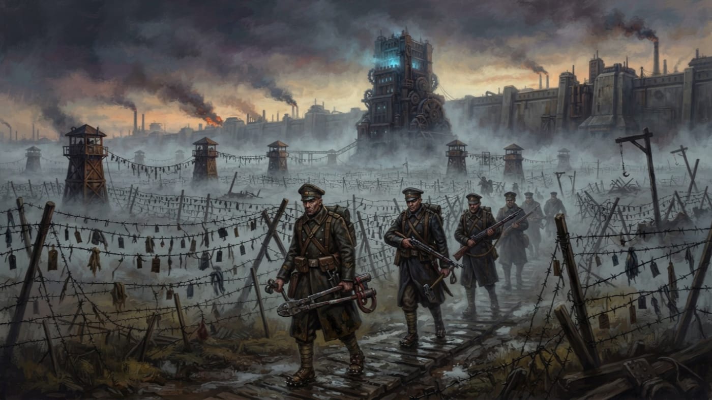 Orchard Wardens — Orchard Wardens, rendered as oil-painting.