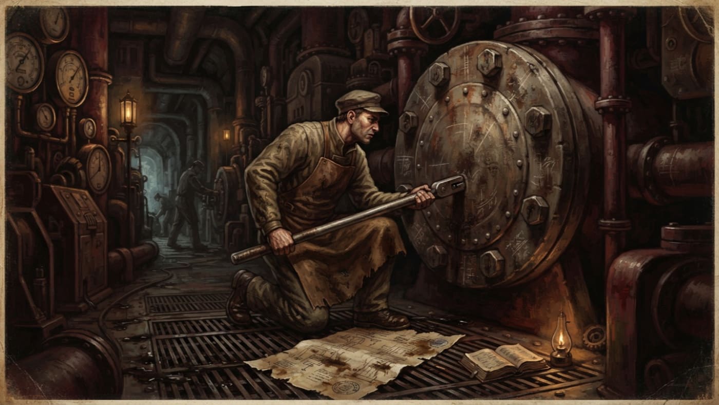 Orla-Seven Torque Pattern — Orla-Seven Torque Pattern, rendered as oil-painting.