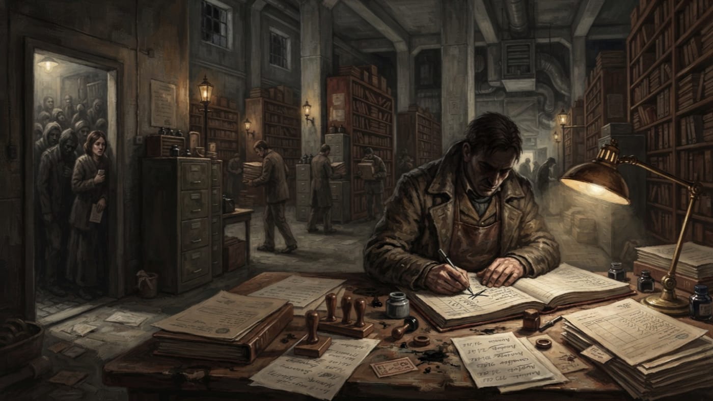 Paper Death — Paper Death, rendered as oil-painting.