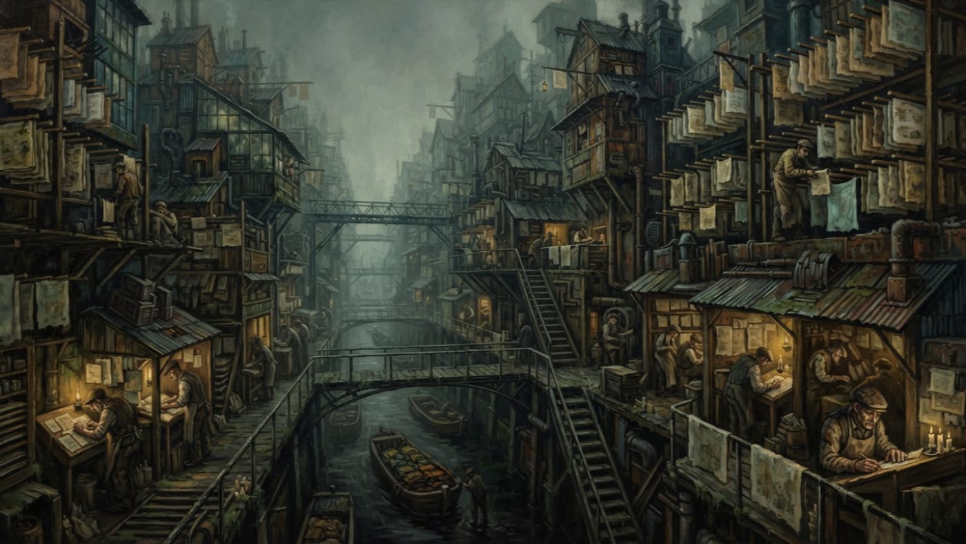 Paper Loft Quarter — Paper Loft Quarter, rendered as oil-painting.
