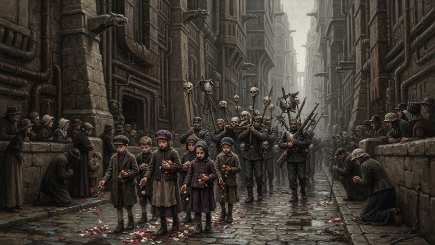 Parade of the Bones — Parade of the Bones, rendered as oil-painting.