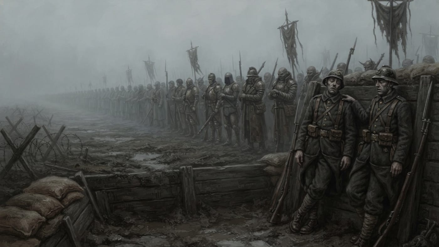 Patient Army — Patient Army, rendered as oil-painting.