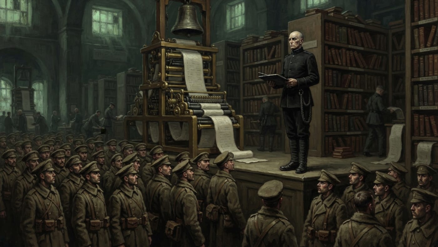 Oath of the Line — Oath of the Line, rendered as oil-painting.