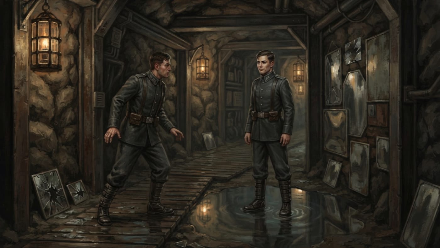 Mirror-Stalkers — Mirror-Stalkers, rendered as oil-painting.