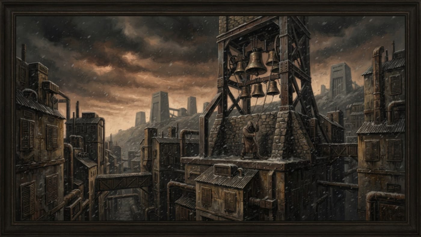 Nine-Bell Night — Nine-Bell Night, rendered as oil-painting.