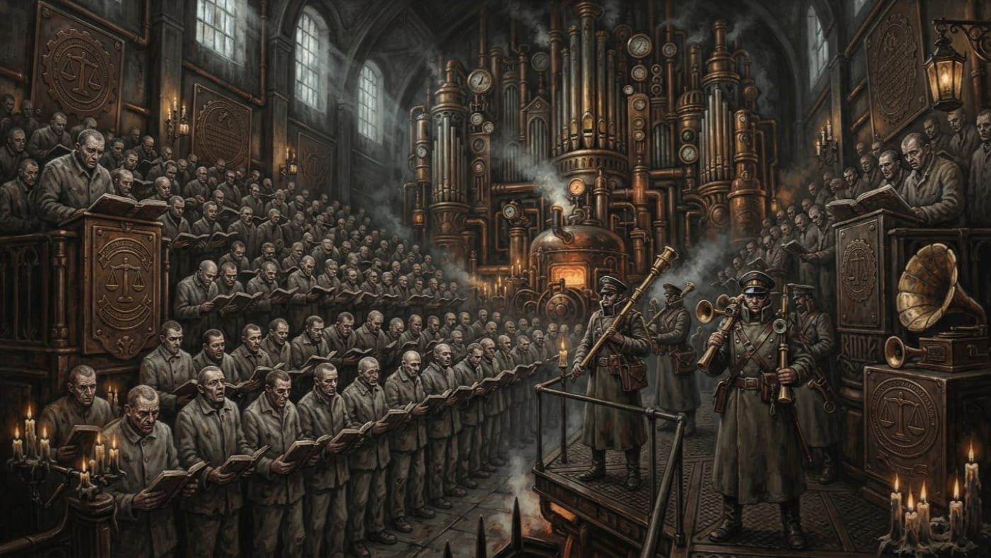 Penal Choir — Penal Choir, rendered as oil-painting.
