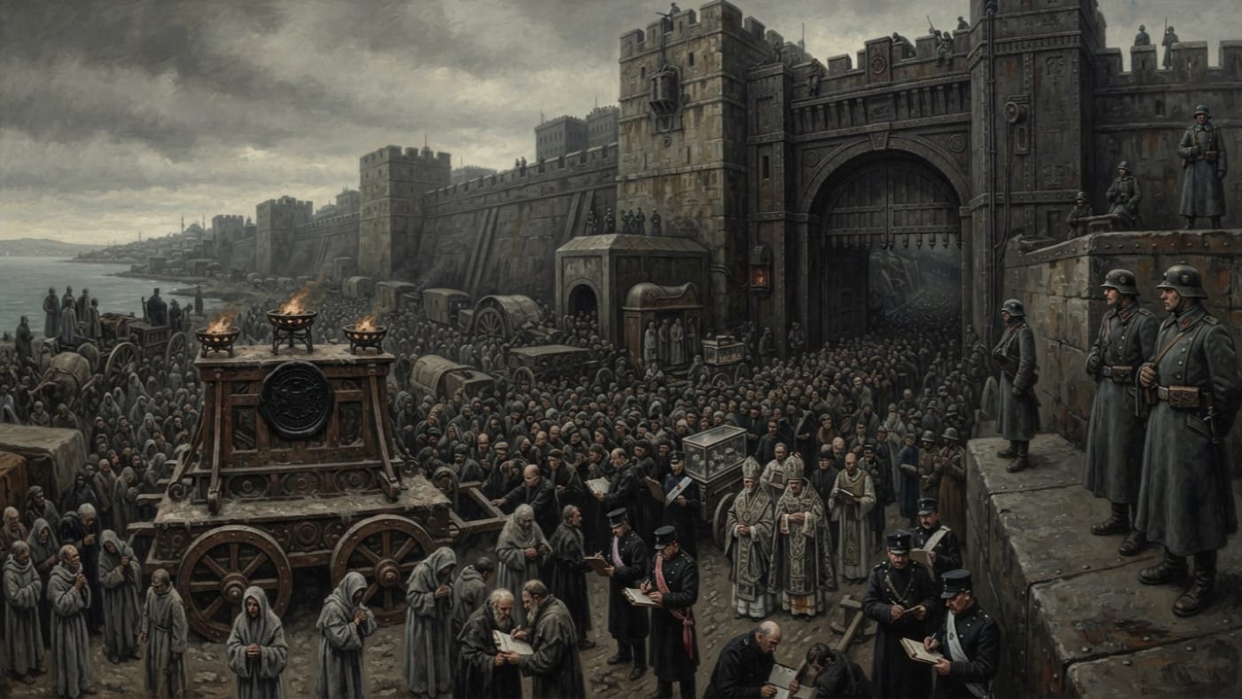 Pilgrim’s Gate — Pilgrim’s Gate, rendered as oil-painting.