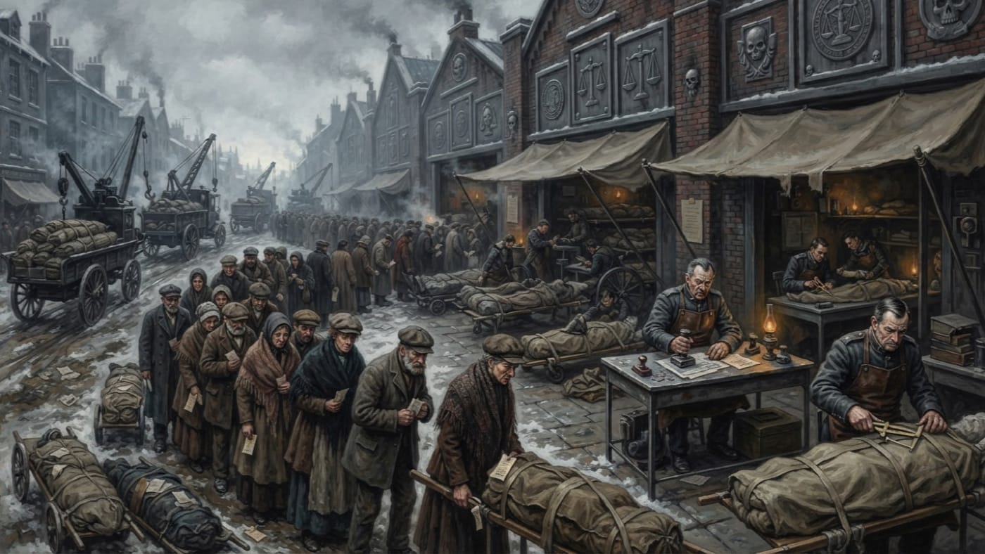Plague Winter — Plague Winter, rendered as oil-painting.