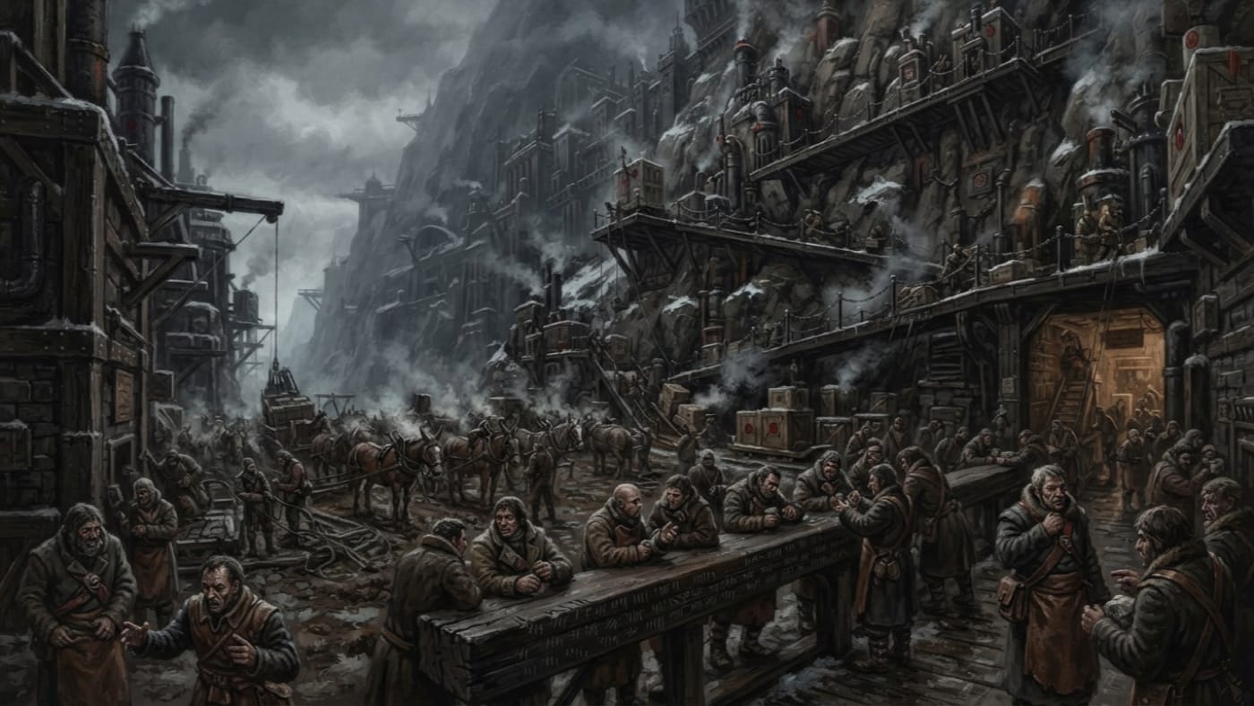 Porter Yards — Porter Yards, rendered as oil-painting.