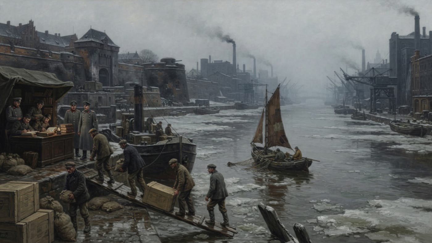 Pregel River — Pregel River, rendered as oil-painting.