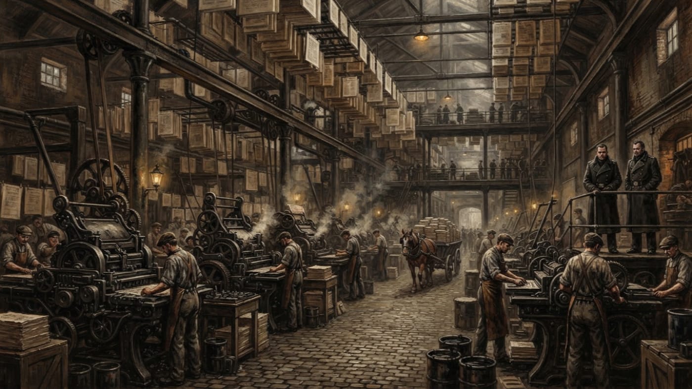 Press Yards — Press Yards, rendered as oil-painting.