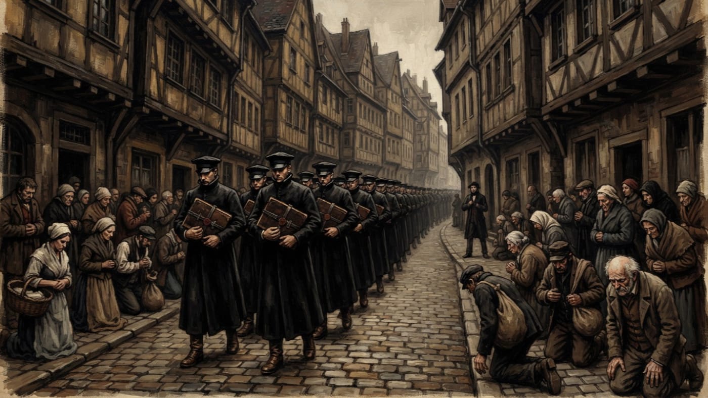 Procession of the Sealed Ledgers — Procession of the Sealed Ledgers, rendered as oil-painting.