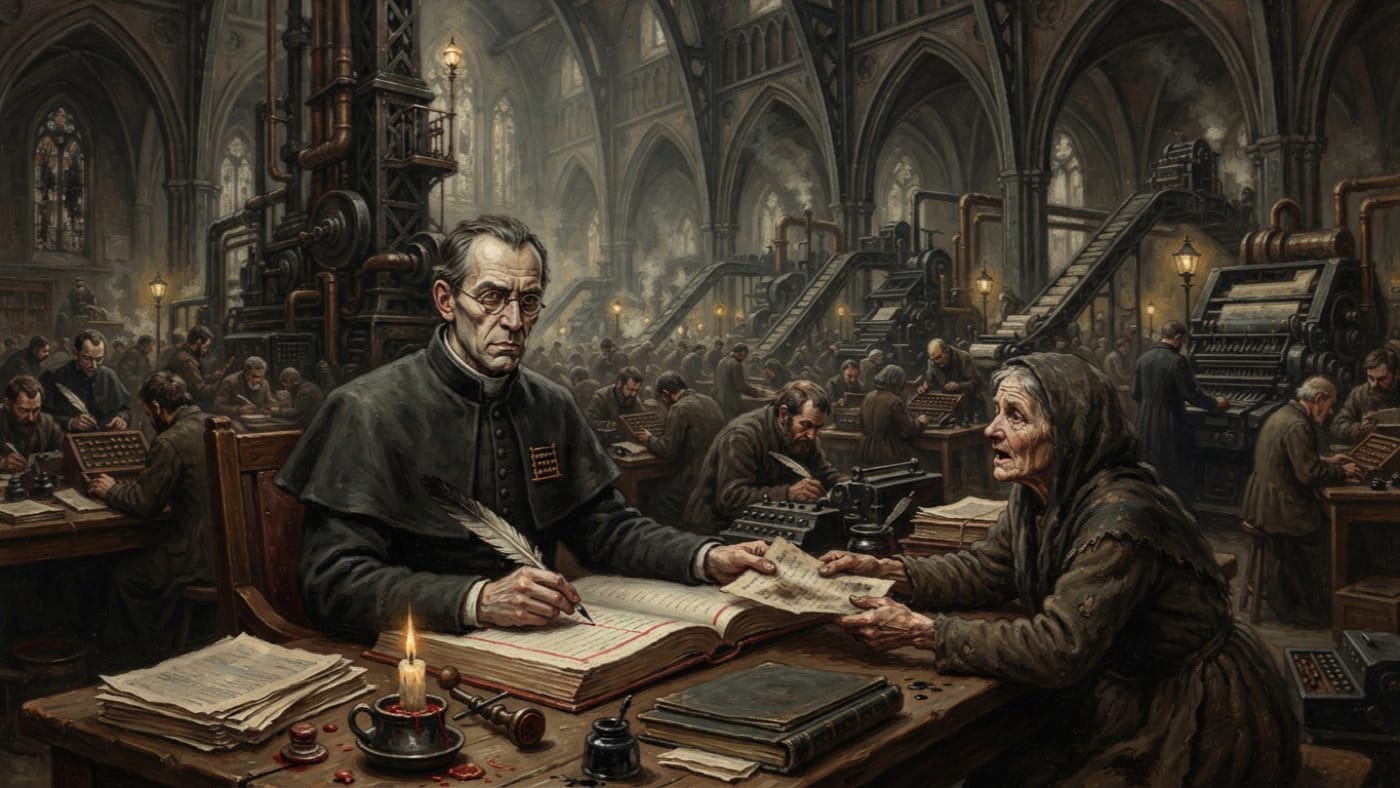 Procurators — Procurators, rendered as oil-painting.