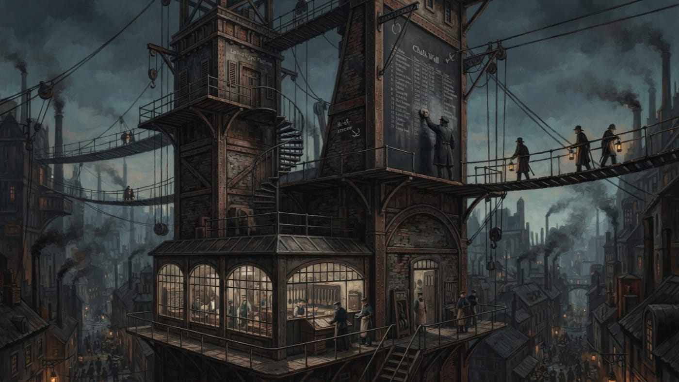 Pulley Station Hark — Pulley Station Hark, rendered as oil-painting.