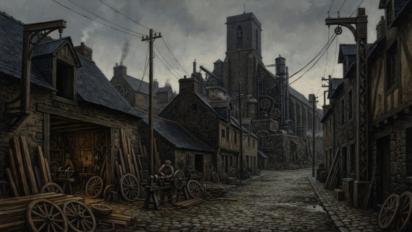 Ploërmel — Ploërmel, rendered as oil-painting.