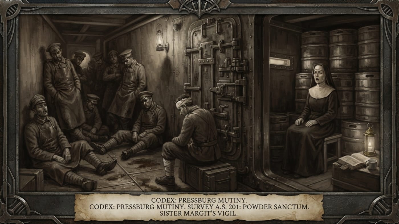 Pressburg Mutiny — Pressburg Mutiny, rendered as oil-painting.