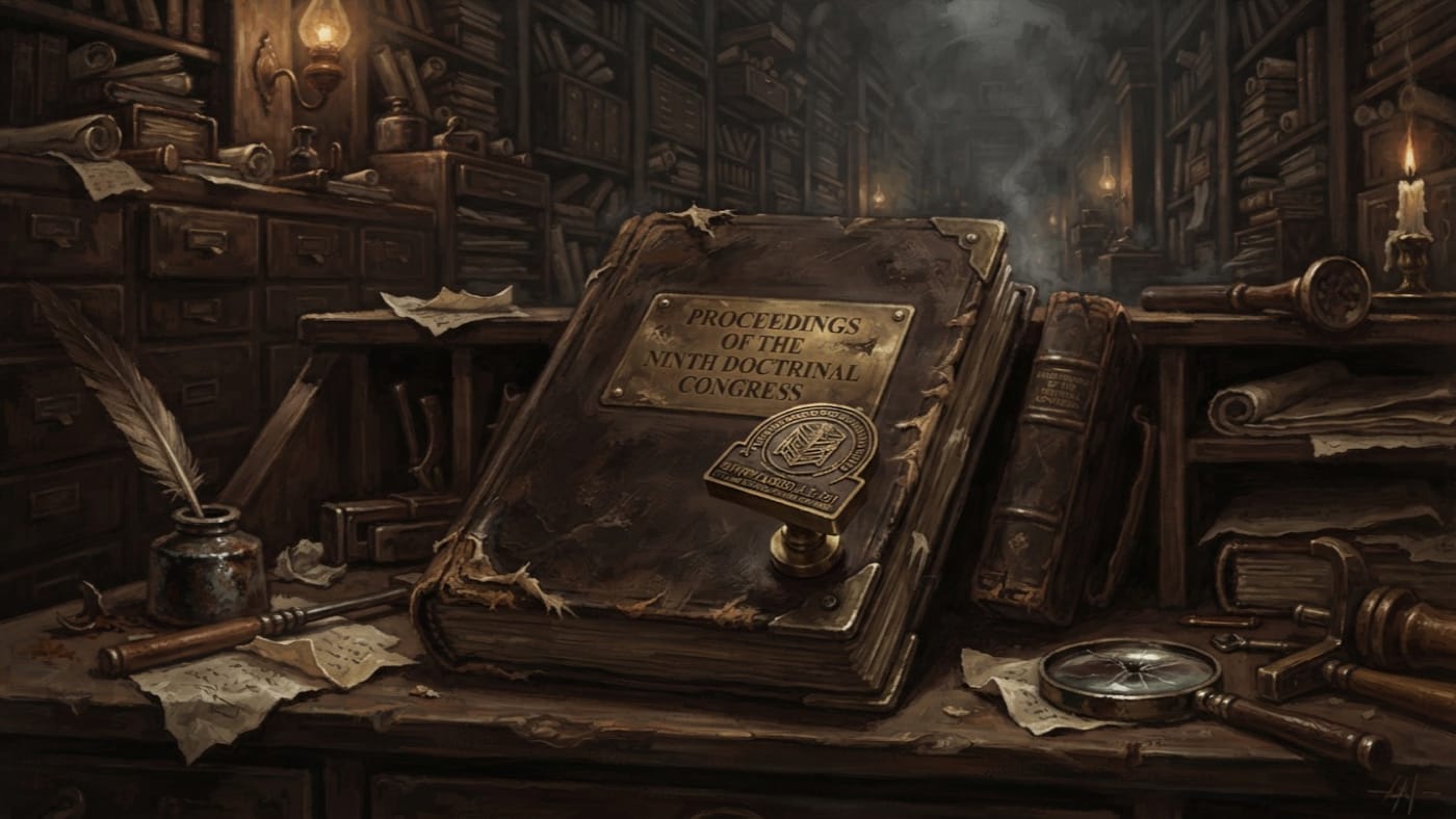 Proceedings of the Ninth Doctrinal Congress — Proceedings of the Ninth Doctrinal Congress, rendered as oil-painting.