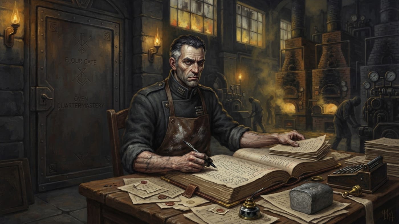 Quartermaster Odran Ashweight — Quartermaster Odran Ashweight, rendered as oil-painting.