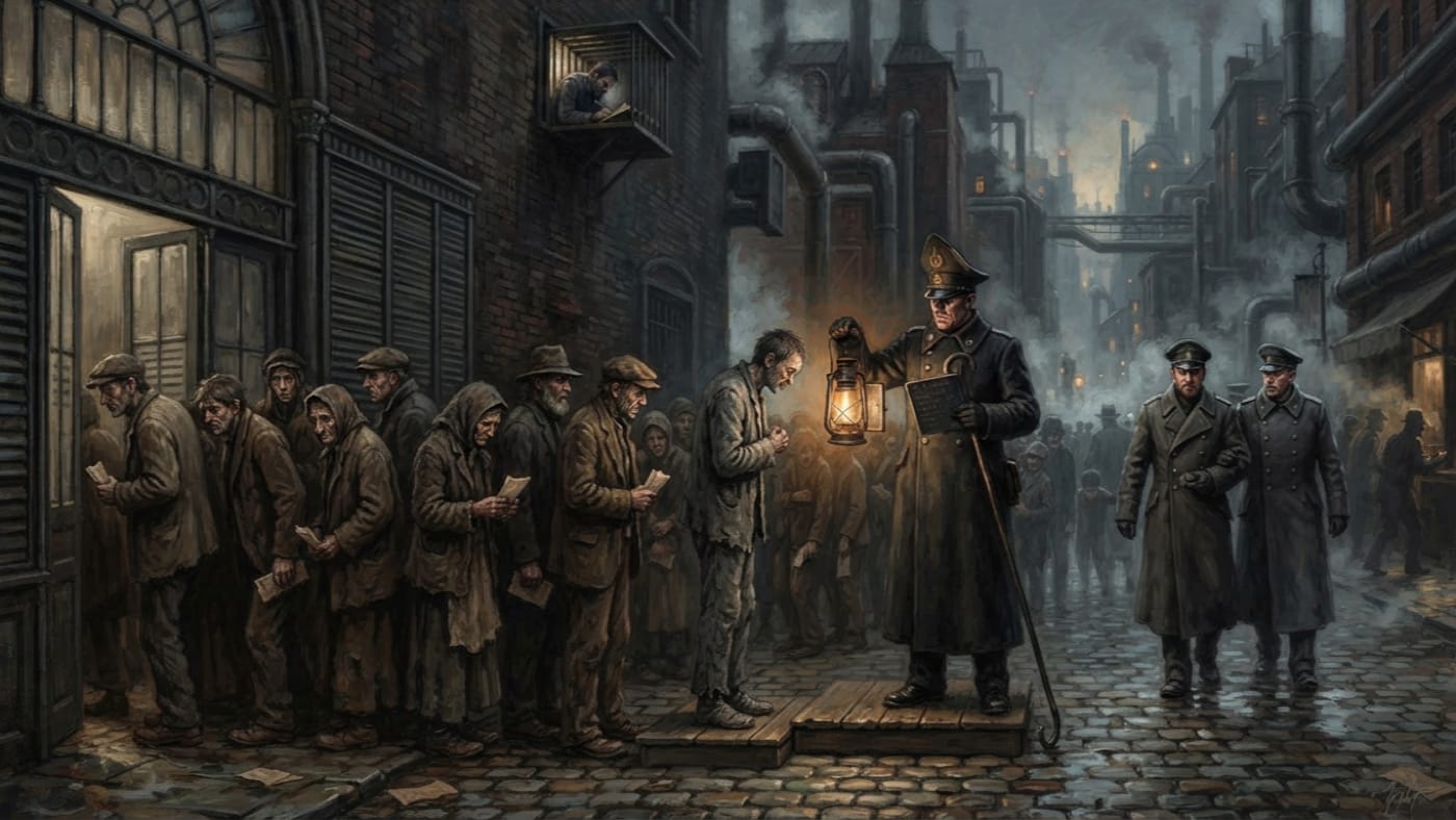 Queue Penance — Queue Penance, rendered as oil-painting.