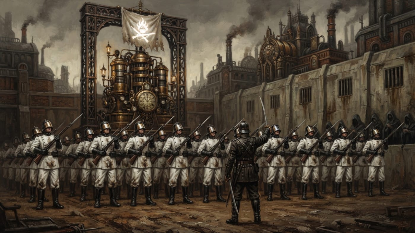 Radiant Fusilier Cadence Tables — Radiant Fusilier Cadence Tables, rendered as oil-painting.