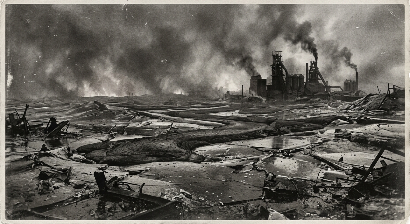 The Iron Wastes of Thrace — slag fields extending to the horizon