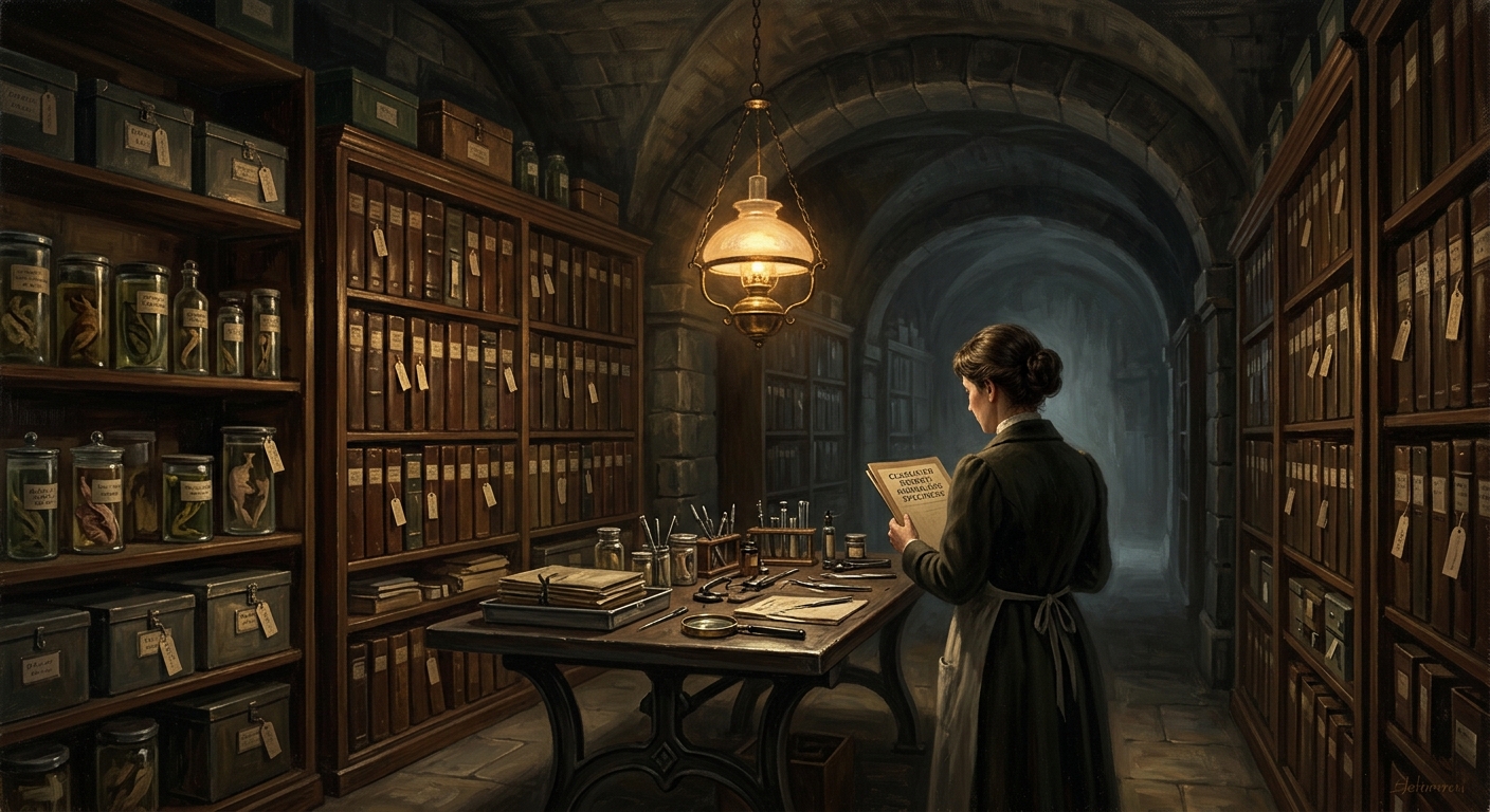 The Vault of Findings — sub-basement archive of the Bureau of Medicine