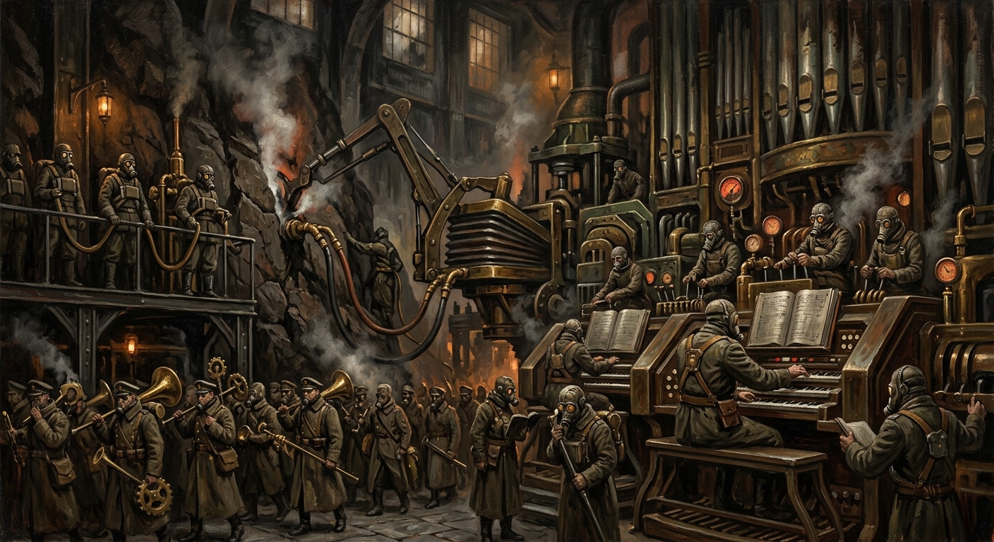 The Gasket Choir — The Gasket Choir, rendered as oil-painting.