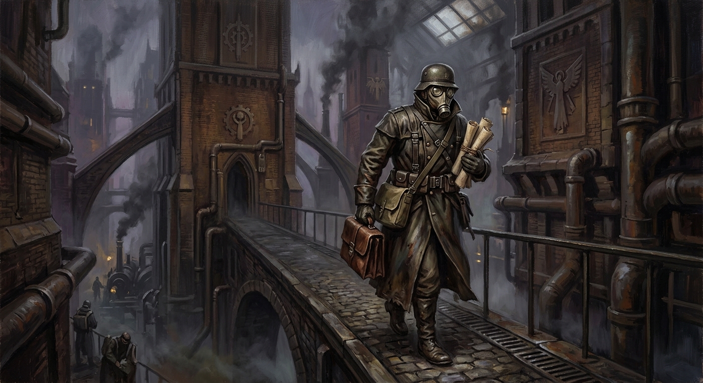 Night Papers Courier — Night Papers Courier, rendered as oil-painting.
