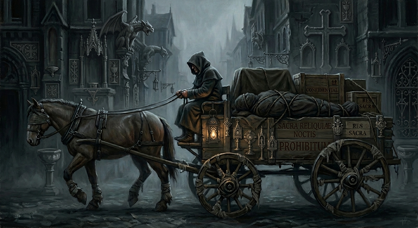 Night Wagon Driver — Night Wagon Driver, rendered as oil-painting.