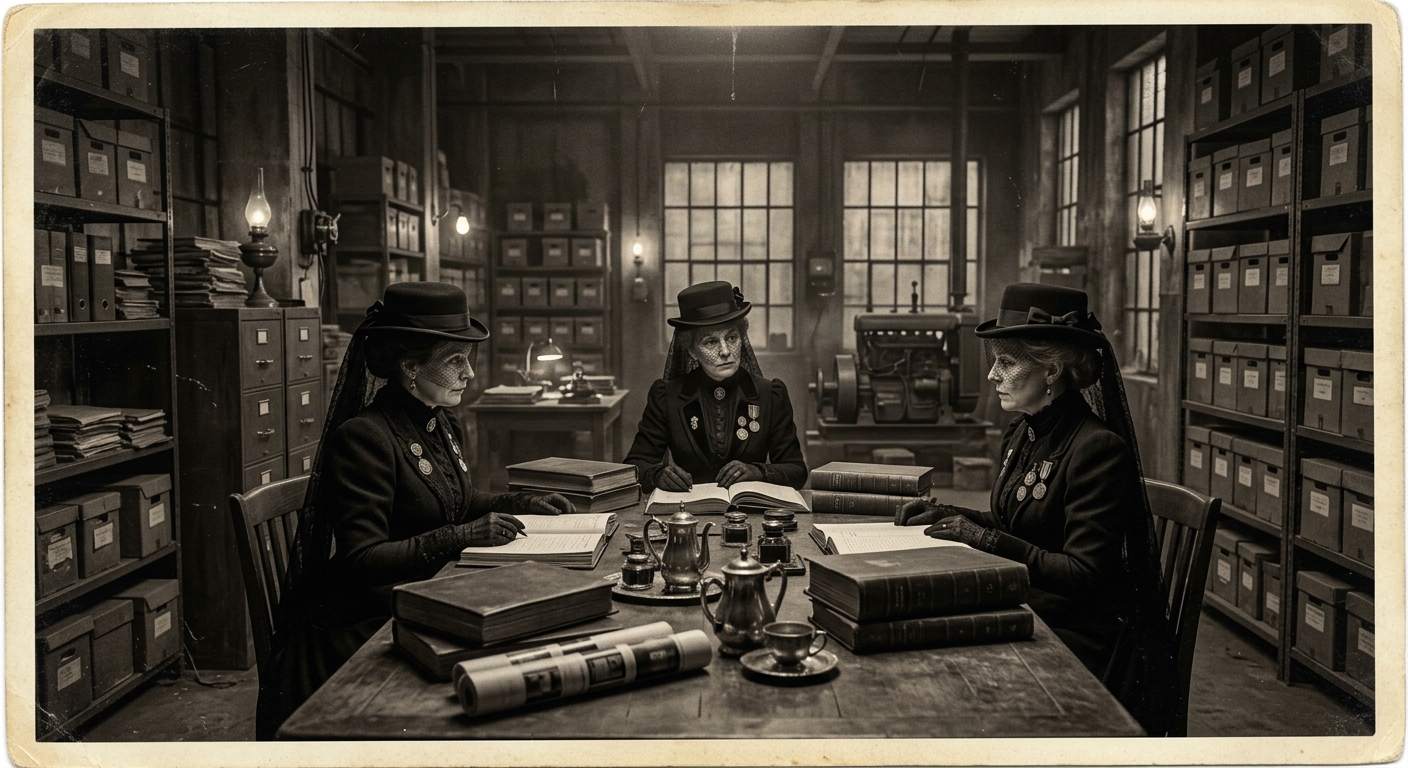 The Widow's Syndicate — On the Three Houses, rendered as photograph.