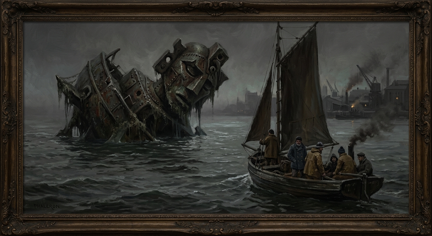 The Iron Idol — The Iron Idol, rendered as oil-painting.