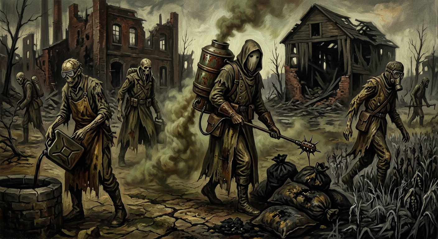 The Blightbearers — The Blightbearers, rendered as oil-painting.