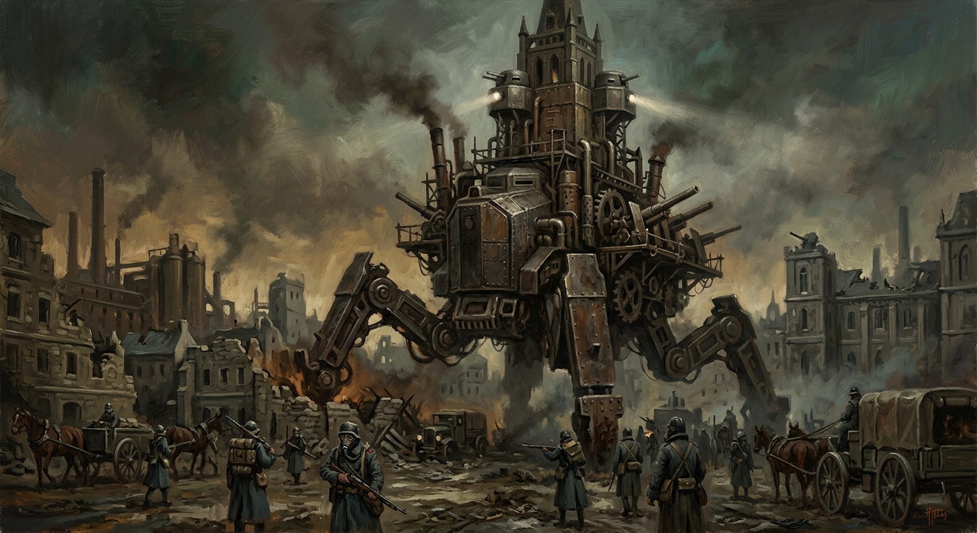 The Spire-Crusher — The Spire-Crusher, rendered as oil-painting.