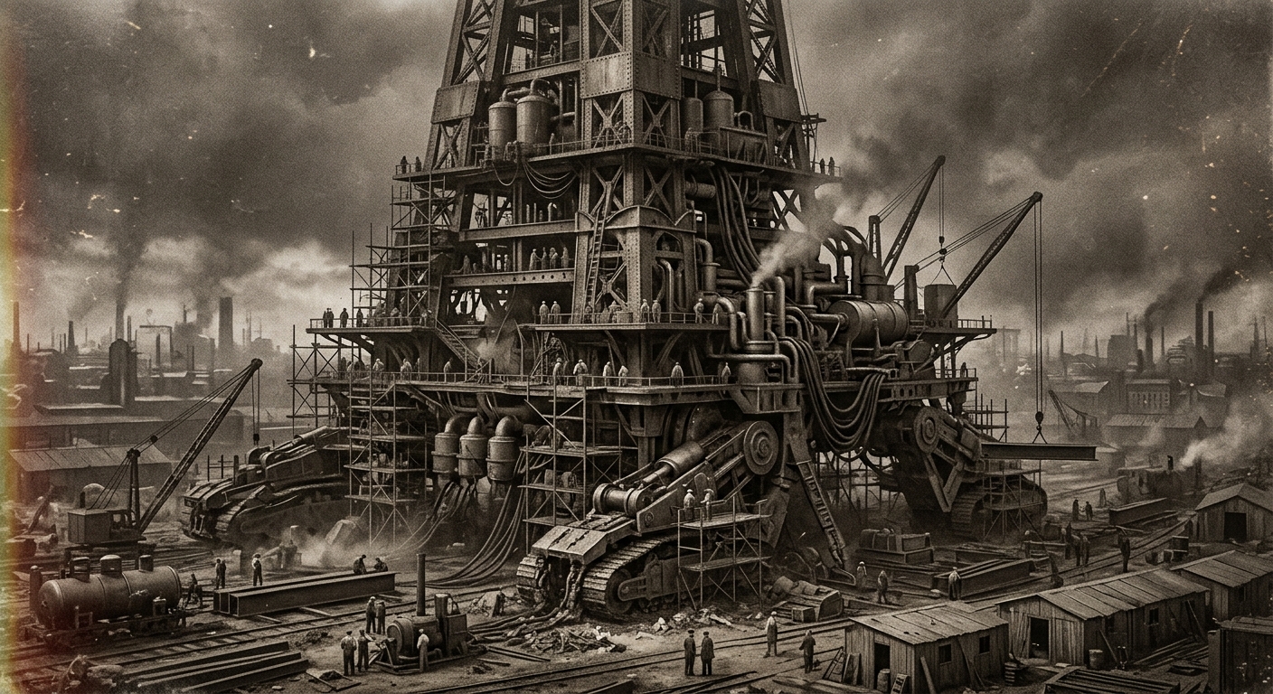 The Spire-Crusher — On Its Construction, If Construction Is the Word, rendered as photograph.
