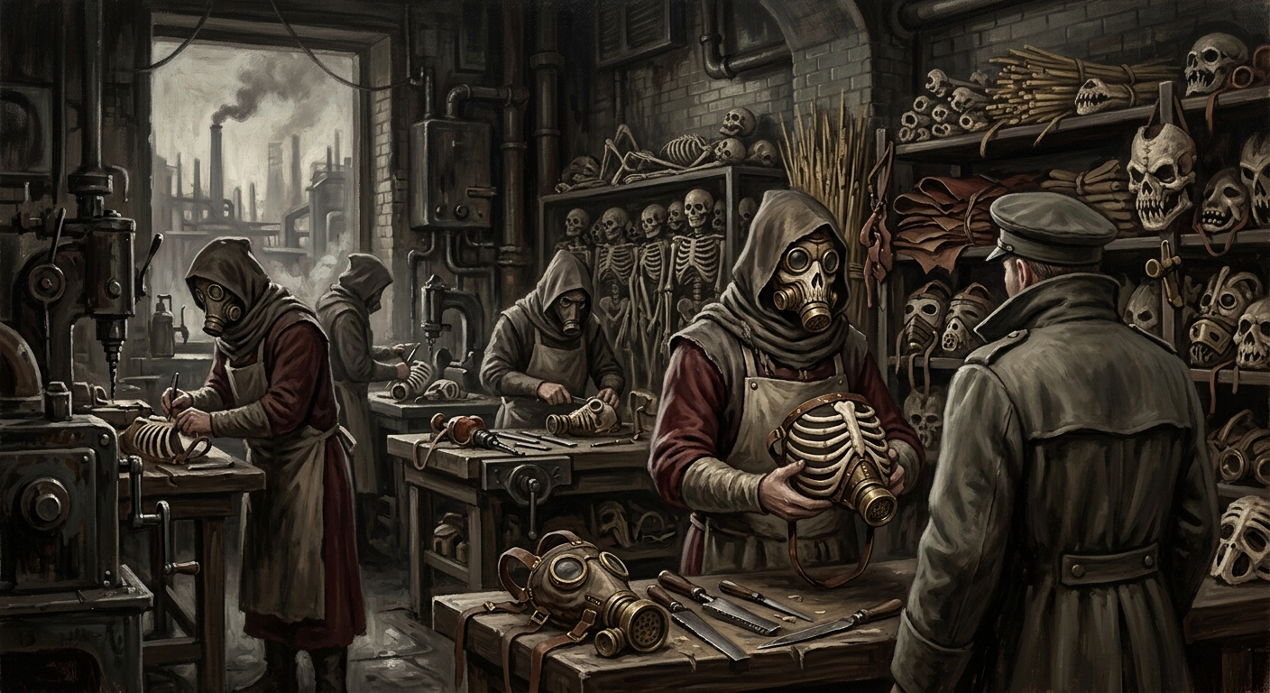 The Bone-Guild of Rib and Reed — The Bone-Guild of Rib and Reed, rendered as oil-painting.