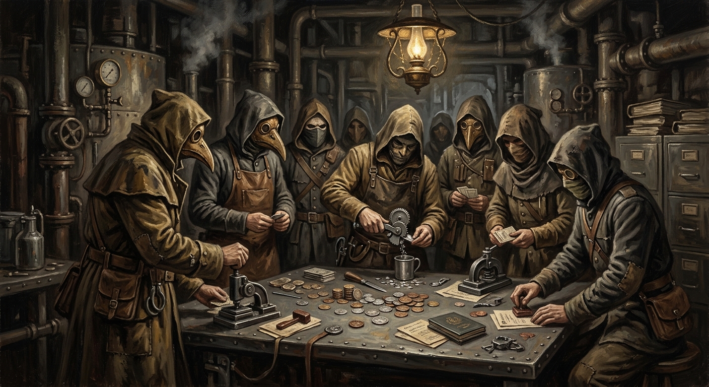 The Clipped Choir — The Clipped Choir, rendered as oil-painting.