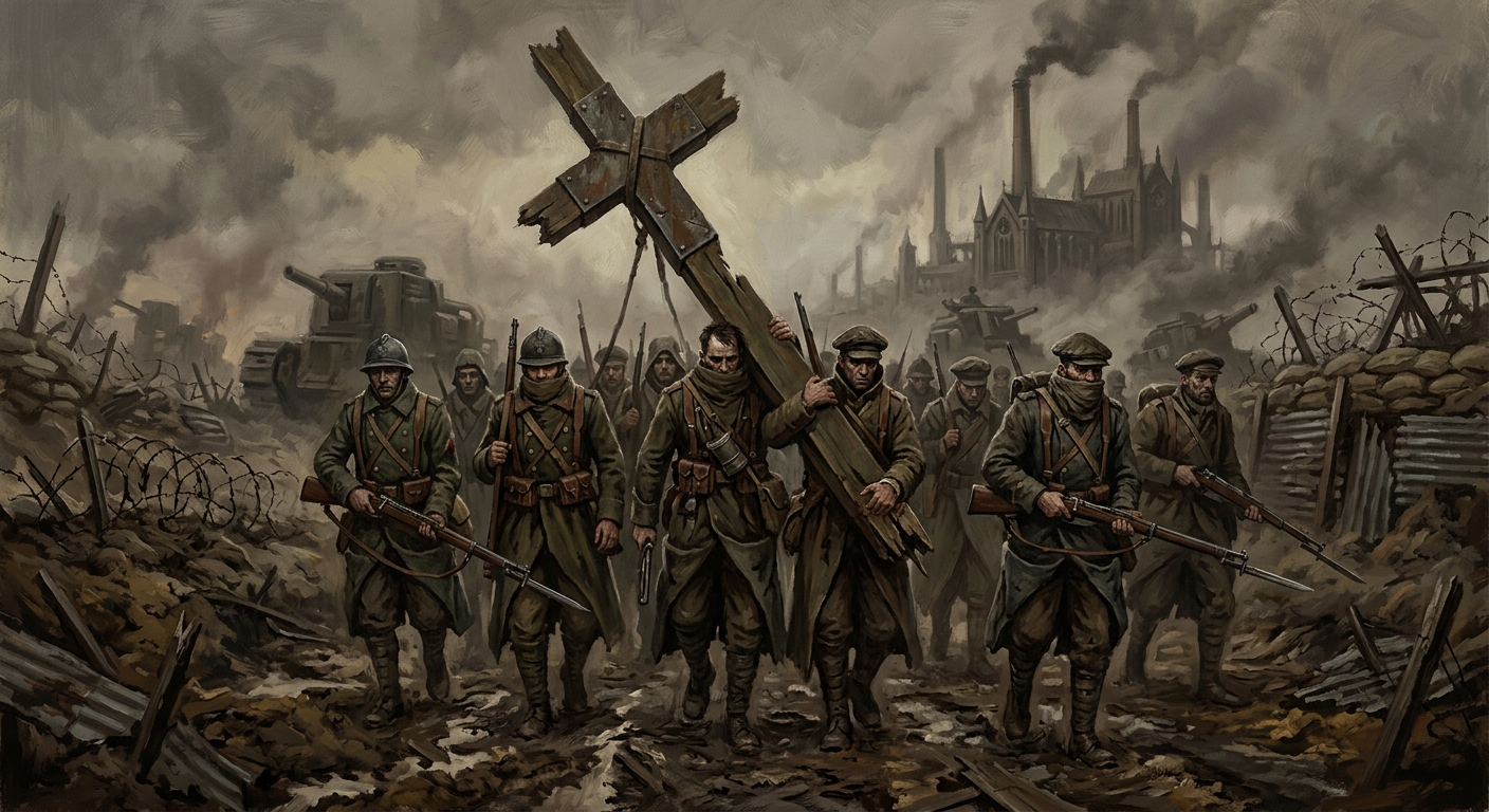 The Broken Cross — The Broken Cross, rendered as oil-painting.