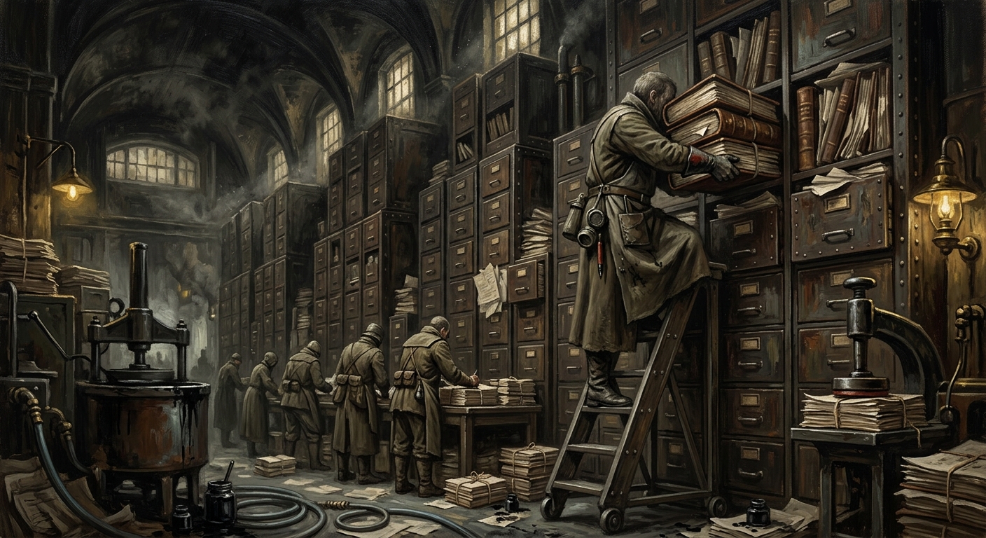 The Ledgers of Self — The Ledgers of Self, rendered as oil-painting.